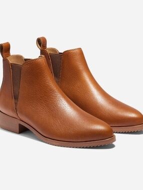 Nisolo Eva Everyday Chelsea Ankle Boots - British Tan Leather 9.5